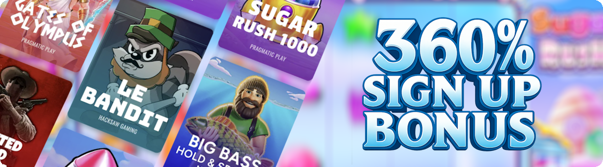 INJCasino 360% sign up bonus